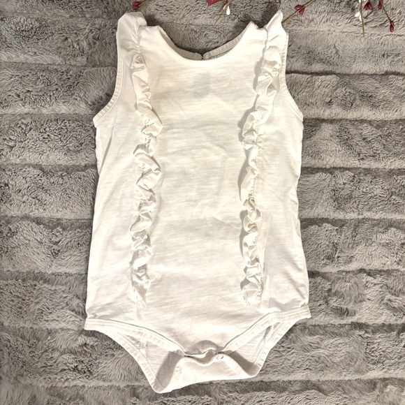 Vignette 18-24 Months White Ruffle Bodysuit, Sleeveless, Neutral, Toddler Girl - Picture 1 of 5